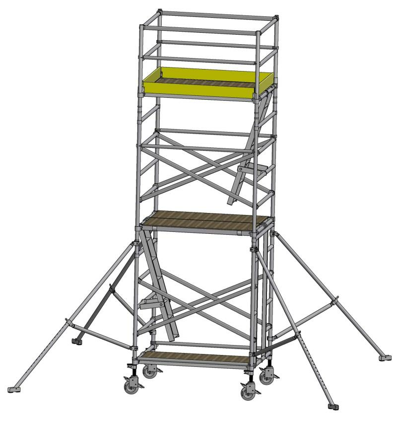 Alumiinitikasteline 1,4 x 1,7m, korkeus < 4m