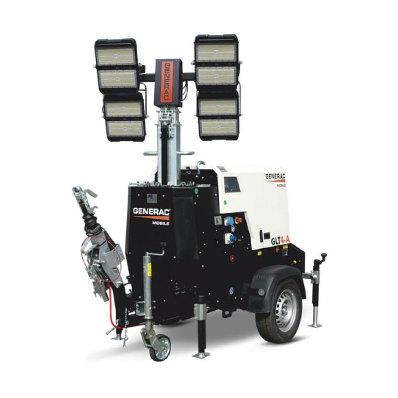 Hinattava valomasto generaattorilla < 9m, led 4 x 320w 211000lm